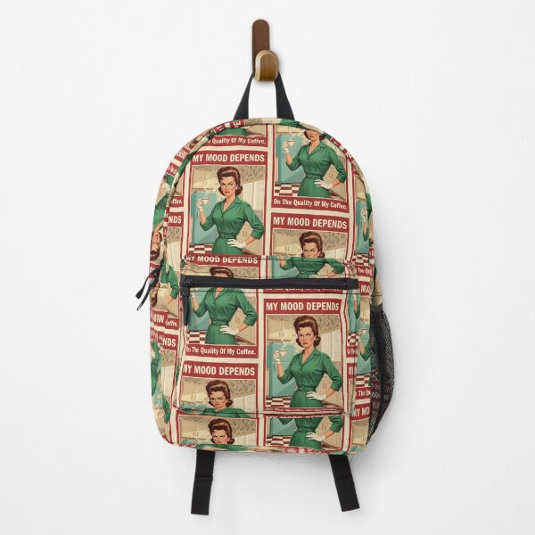 Item preview, My Mood Depends on the quality of my coffee Vintage Retro Mom Joke designed and sold by Retro-Anime9.