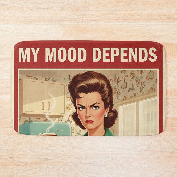 Item preview, My Mood Depends on the quality of my coffee Vintage Retro Mom Joke designed and sold by Retro-Anime9.