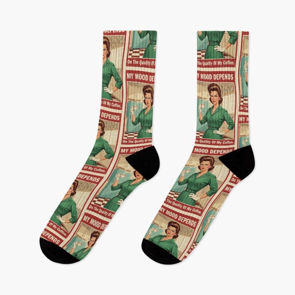 Item preview, My Mood Depends on the quality of my coffee Vintage Retro Mom Joke designed and sold by Retro-Anime9.