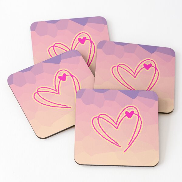 Item preview, Neon Heart Pink Yellow Gradient Polygonal Love Gift designed and sold by AstronautMerch.