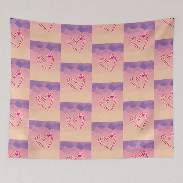 Item preview, Neon Heart Pink Yellow Gradient Polygonal Love Gift designed and sold by AstronautMerch.