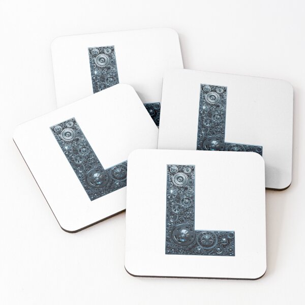 Item preview, L Letter Gear Design | Mechanical Alphabet Art | Industrial Engineering Monogram designed and sold by Baby Adee Collective.