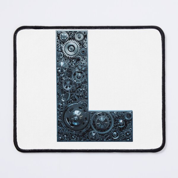 Item preview, L Letter Gear Design | Mechanical Alphabet Art | Industrial Engineering Monogram designed and sold by Baby Adee Collective.