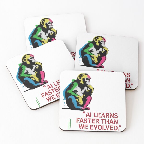 Item preview, Banksy Monkey - AI learns faster than we evolved designed and sold by 123ks.