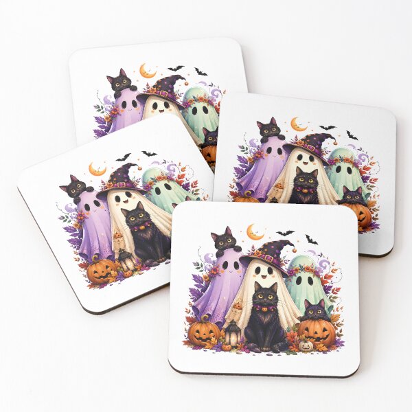 Item preview, Cute Halloween Ghost Cats | Spooky Kawaii Halloween. designed and sold by HorrorInkStudio.