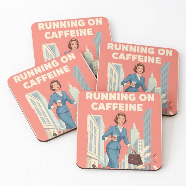 Item preview, Running on Caffeine and Anxiety Vintage Retro Mom Joke designed and sold by Retro-Anime9.