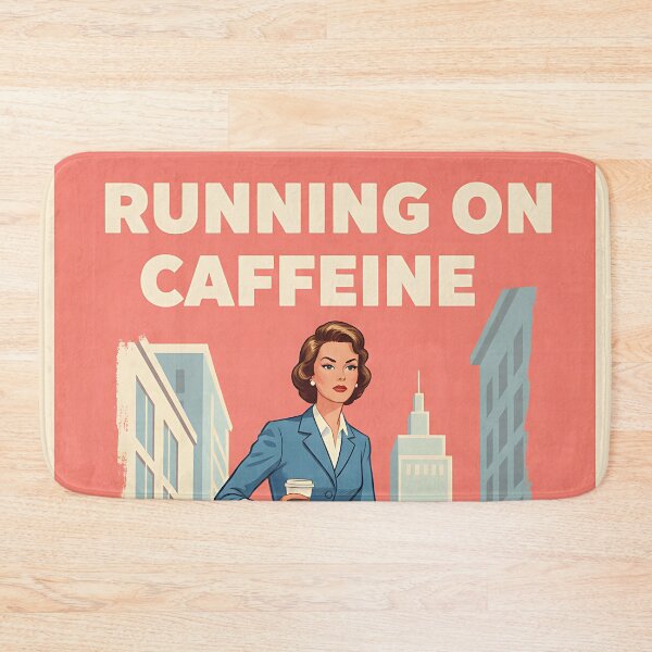 Item preview, Running on Caffeine and Anxiety Vintage Retro Mom Joke designed and sold by Retro-Anime9.
