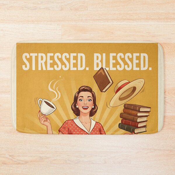 Item preview, Stressed, Blessed, and Coffee Obsessed Vintage Retro Mom Joke designed and sold by Retro-Anime9.