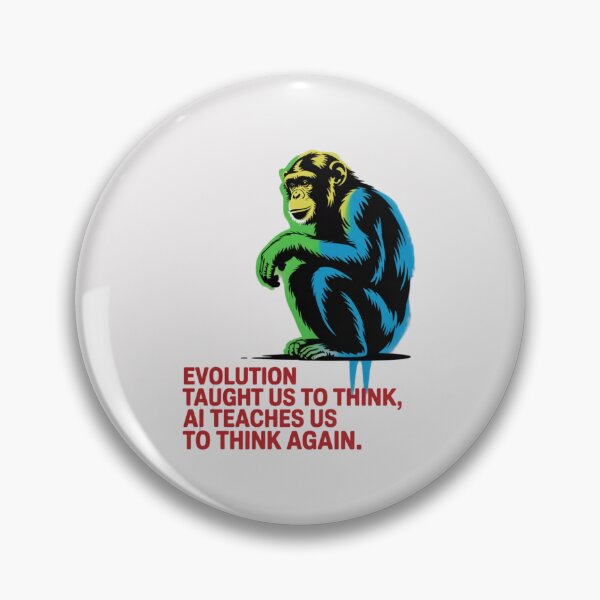 Item preview, Banksy Monkey - Evolution taught us to think, AI teaches us to think again designed and sold by 123ks.