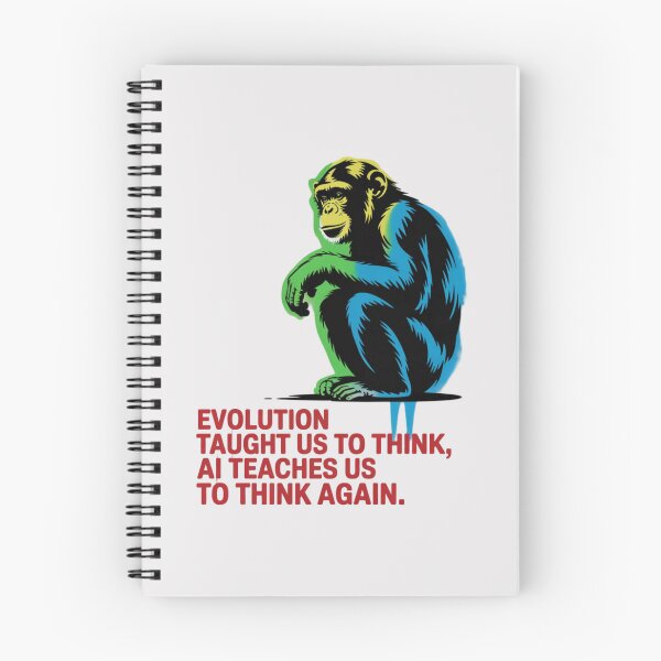 Item preview, Banksy Monkey - Evolution taught us to think, AI teaches us to think again designed and sold by 123ks.