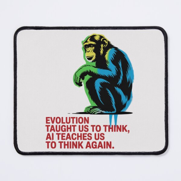Item preview, Banksy Monkey - Evolution taught us to think, AI teaches us to think again designed and sold by 123ks.