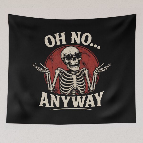 Item preview, Oh No Anyway – Funny Skeleton Shrug Design designed and sold by ABLAT_CREATIONS.