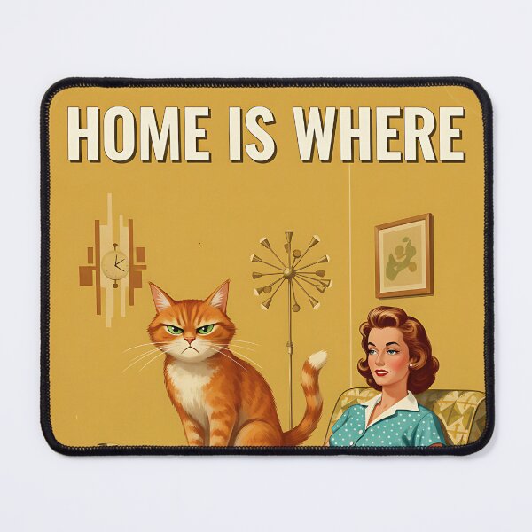 Item preview, Copy of Home is Where the cat judges you Vintage Retro Mom Joke designed and sold by Retro-Anime9.