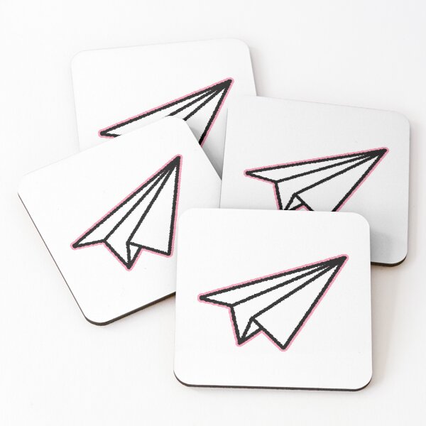 Item preview, Paper Airplane Pixel Pink White Black Background Dreams Travel designed and sold by AstronautMerch.