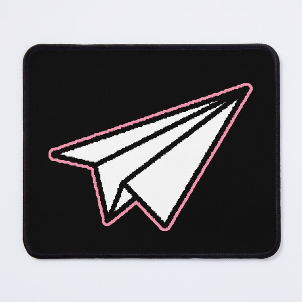Item preview, Paper Airplane Pixel Pink White Black Background Dreams Travel designed and sold by AstronautMerch.