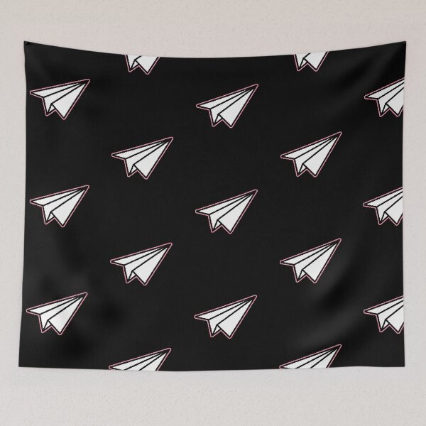 Item preview, Paper Airplane Pixel Pink White Black Background Dreams Travel designed and sold by AstronautMerch.