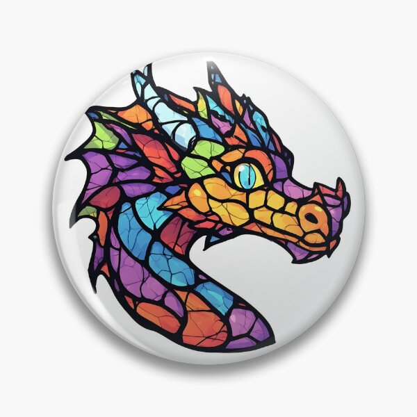 Item preview, Rainbow Stained Glass Dragon Head Fantasy Artwork designed and sold by Karolina’s Cozy Creations.