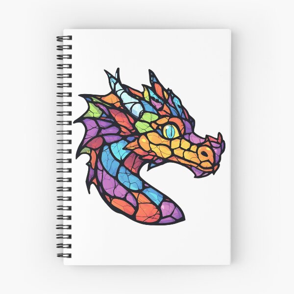 Item preview, Rainbow Stained Glass Dragon Head Fantasy Artwork designed and sold by Karolina’s Cozy Creations.