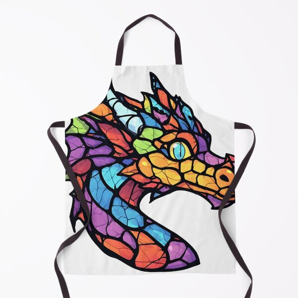 Item preview, Rainbow Stained Glass Dragon Head Fantasy Artwork designed and sold by Karolina’s Cozy Creations.