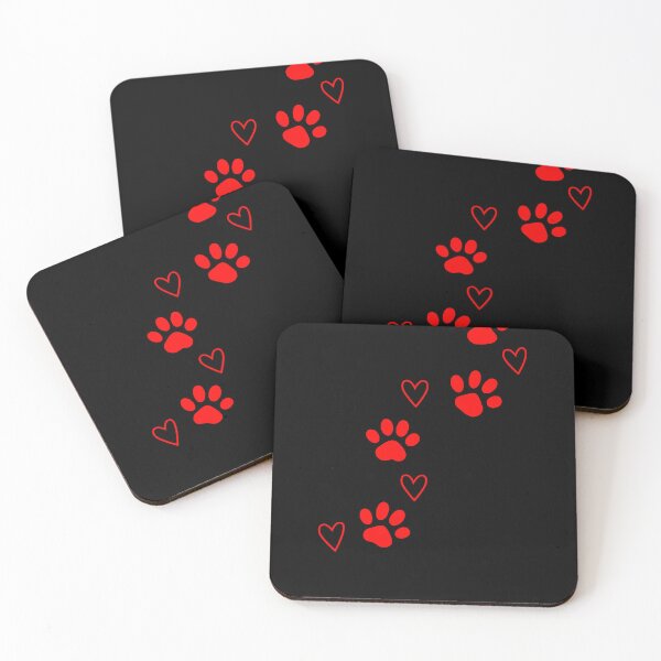 Item preview, Red Paw Prints Hearts designed and sold by Corvoria.