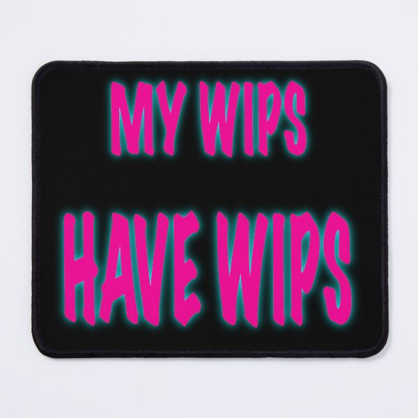 Item preview, My WIPs Have WIPs – Neon Knitting Humor Sticker, Crochet WIP Meme designed and sold by ArtyWares.