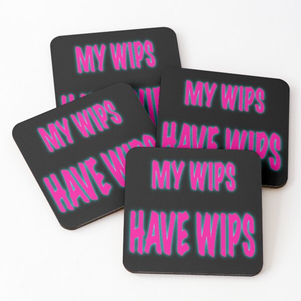 Item preview, My WIPs Have WIPs – Neon Knitting Humor Sticker, Crochet WIP Meme designed and sold by ArtyWares.