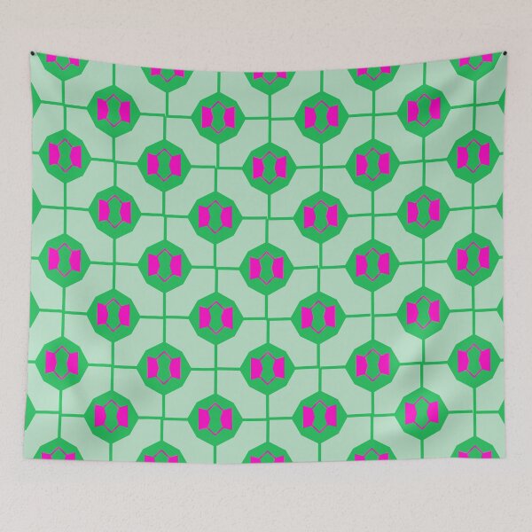 Item preview, Geometric Green and Pink Seamless Pattern Background with Abstract Repeating Shapes designed and sold by EiArtist.