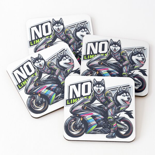Item preview, No Limits Husky Rider- Sport Bike Racing Dog Street Style designed and sold by carestazafeli.