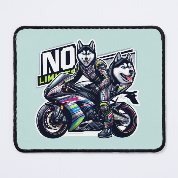 Item preview, No Limits Husky Rider- Sport Bike Racing Dog Street Style designed and sold by carestazafeli.
