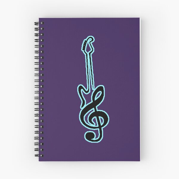 Item preview, Guitar with Treble Clef on a Neon Blue Background - Musician Gift designed and sold by AstronautMerch.