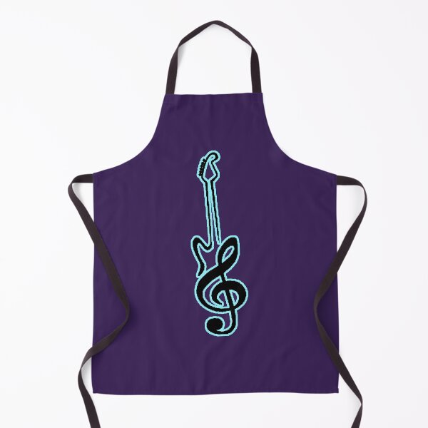 Item preview, Guitar with Treble Clef on a Neon Blue Background - Musician Gift designed and sold by AstronautMerch.