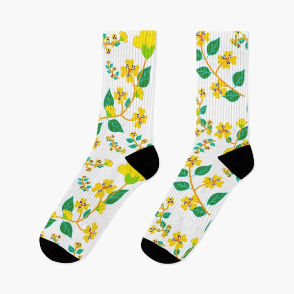 Item preview, Yellow Floral Vine Seamless Pattern with Green Leaves on Light Background designed and sold by EiArtist.