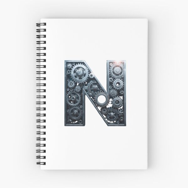 Item preview, N Letter Gear Design | Mechanical Alphabet Art | Industrial Engineering Monogram designed and sold by Baby Adee Collective.