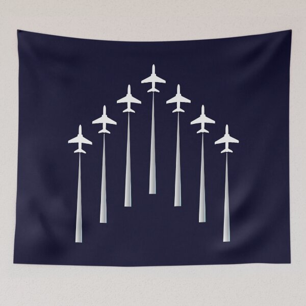 Item preview, Formation Flypast Navy Blue and White Aeroplane Print designed and sold by CreativeBridge.