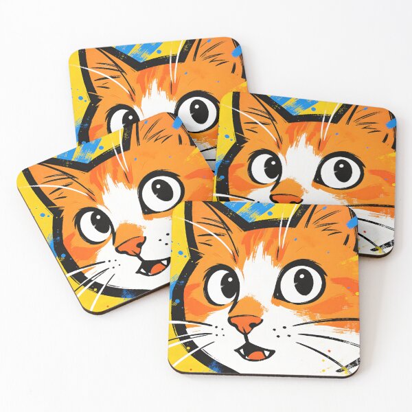 Item preview, Funny Surprised Orange Cat Vector Art Pop Art Illustration designed and sold by Paulocdias.