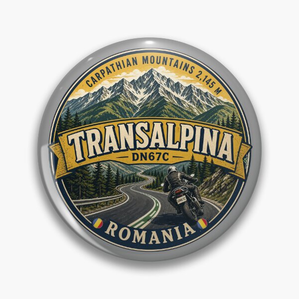 Item preview, Transalpina Romania Motorcycle Sticker T-Shirt 08 designed and sold by OuterShellUK.