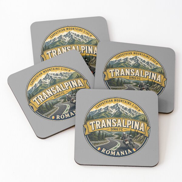 Item preview, Transalpina Romania Motorcycle Sticker T-Shirt 08 designed and sold by OuterShellUK.