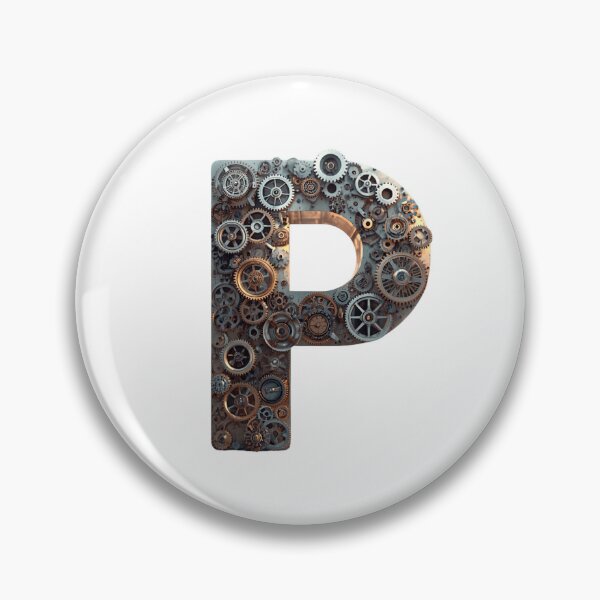 Item preview, P Letter Gear Design | Industrial Engineering Initial | Mechanical Alphabet Graphic designed and sold by Baby Adee Collective.