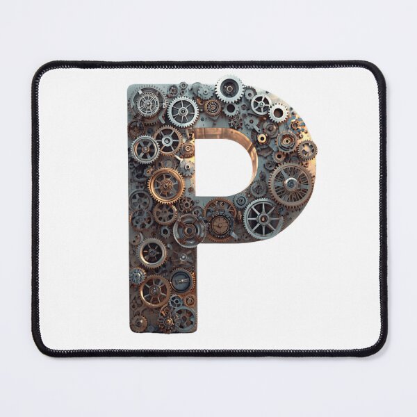Item preview, P Letter Gear Design | Industrial Engineering Initial | Mechanical Alphabet Graphic designed and sold by Baby Adee Collective.