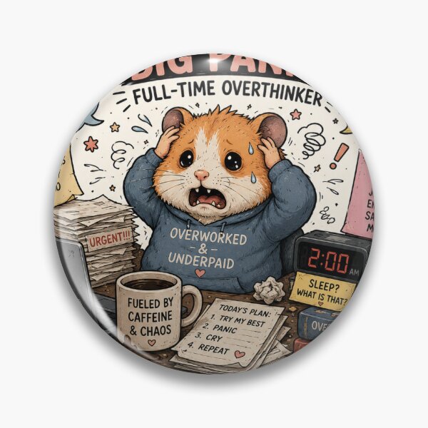 Item preview, Hamster Panic Mode ON | Funny Work Stress Meme Sticker | Relatable Office Humor designed and sold by RohitPrints.