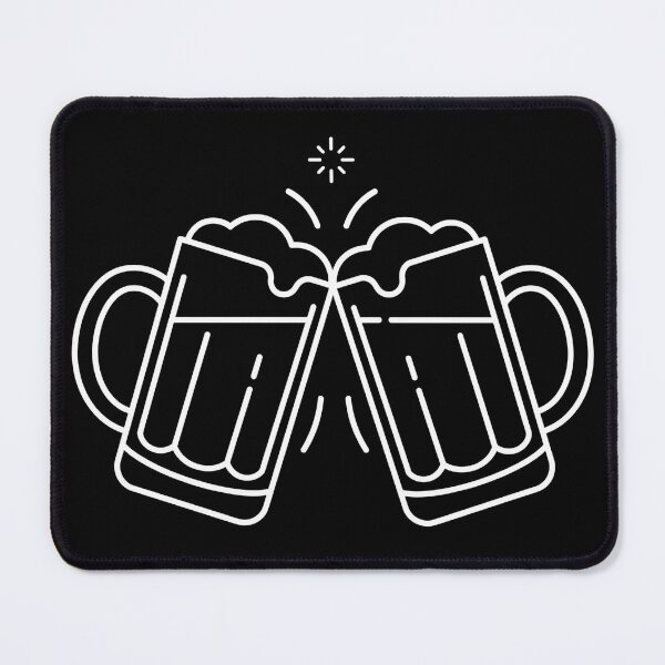 Item preview, Minimalist Clinking Beer Mugs Cheers Line Art designed and sold by TeNovaStudio.
