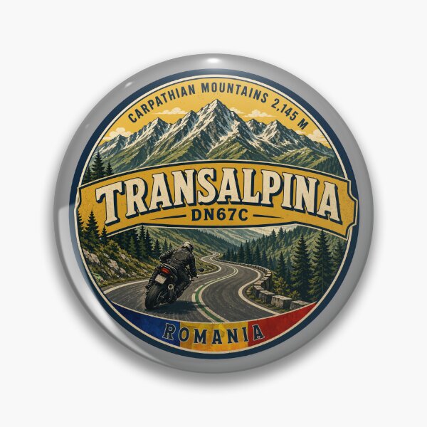 Item preview, Transalpina Romania Motorcycle Sticker T-Shirt 09 designed and sold by OuterShellUK.