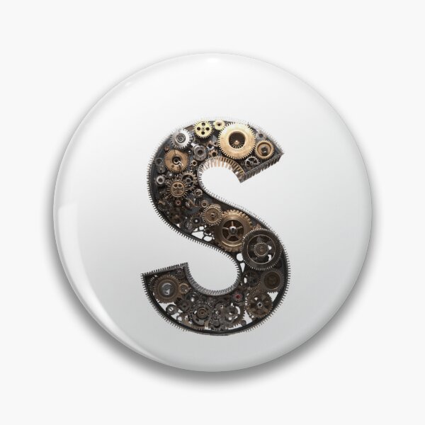 Item preview, S Letter Gear Design | Mechanical Alphabet Art | Industrial Engineering Monogram designed and sold by Baby Adee Collective.