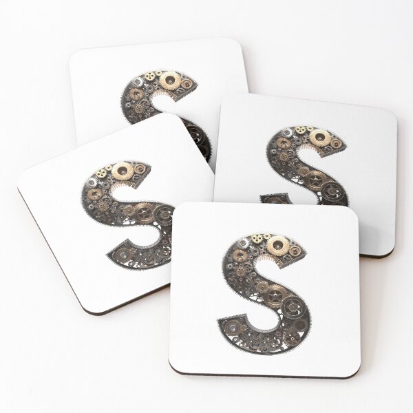 Item preview, S Letter Gear Design | Mechanical Alphabet Art | Industrial Engineering Monogram designed and sold by Baby Adee Collective.