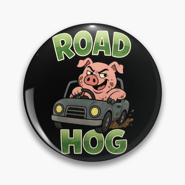 Item preview, Road Hog Funny Driving Pig Design designed and sold by TeeTimeTreasure.