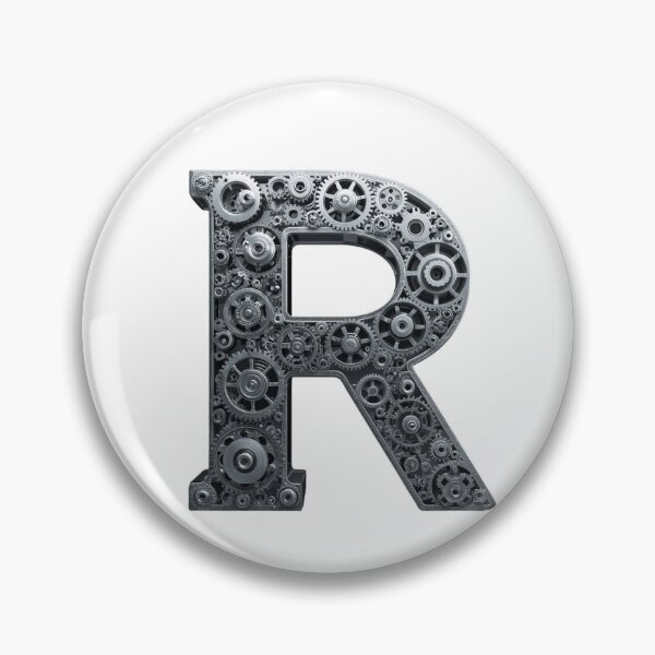 Item preview, R Letter Gear Design | Mechanical Alphabet Art | Industrial Engineering Monogram designed and sold by Baby Adee Collective.