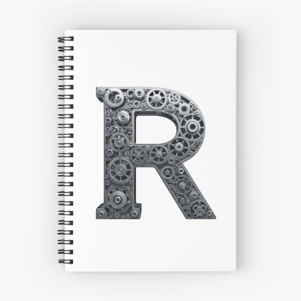 Item preview, R Letter Gear Design | Mechanical Alphabet Art | Industrial Engineering Monogram designed and sold by Baby Adee Collective.