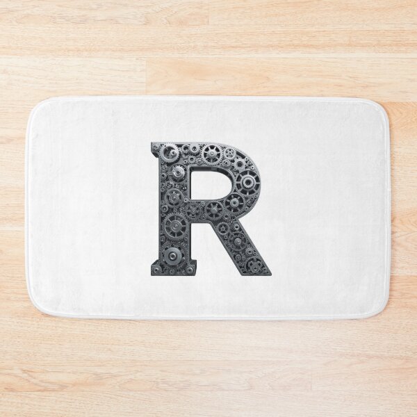 Item preview, R Letter Gear Design | Mechanical Alphabet Art | Industrial Engineering Monogram designed and sold by Baby Adee Collective.