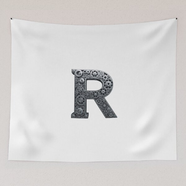 Item preview, R Letter Gear Design | Mechanical Alphabet Art | Industrial Engineering Monogram designed and sold by Baby Adee Collective.