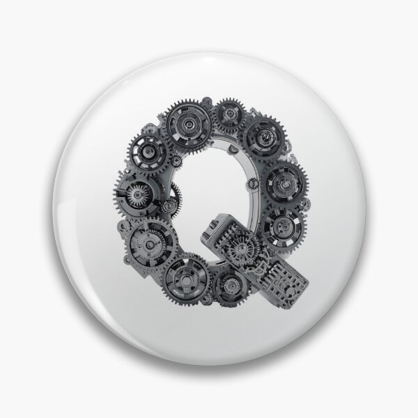 Item preview, Q Letter Gear Design | Industrial Engineering Initial | Mechanical Alphabet Graphic designed and sold by Baby Adee Collective.